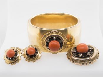 Set of Jewelry - enamel, gold - 1970