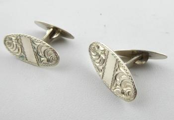 Silver cufflinks with space for monogram