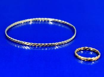 Gold ring and bracelet